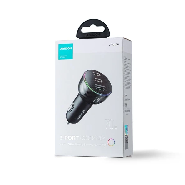 Joyroom 70W 3 Baglantı Noktalı Port Araç Şarj Çakmaklık Girişi - 1