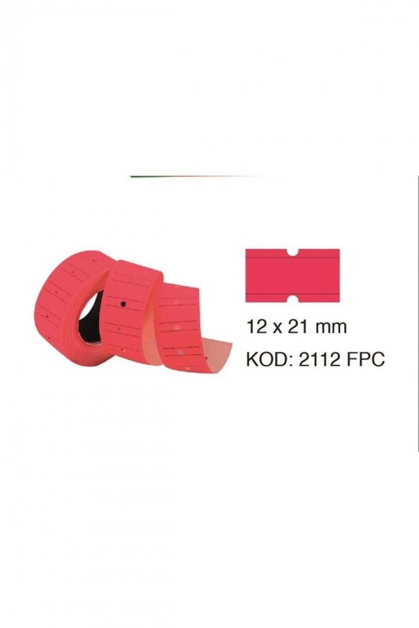 Tanex Fiyat Etiketi 12x21mm Çizgili Neon Pembe 6 Lı