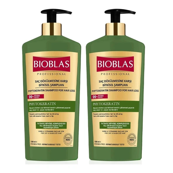 Bioblas Phytokeratin Onarıcı 1000 ml Şampuan x 2 Adet