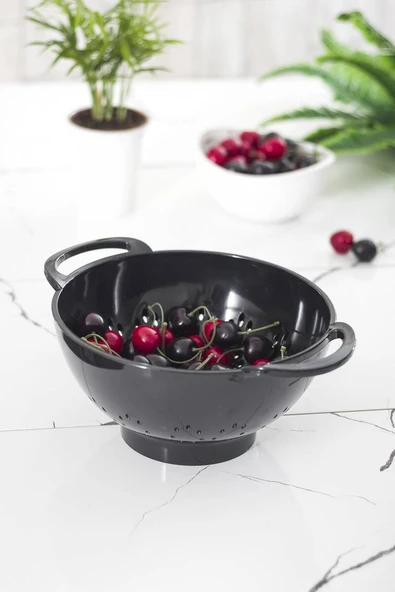 Akrilik Siyah Makarna Süzgeçi & Sebze Meyve Süzgeçi - 3