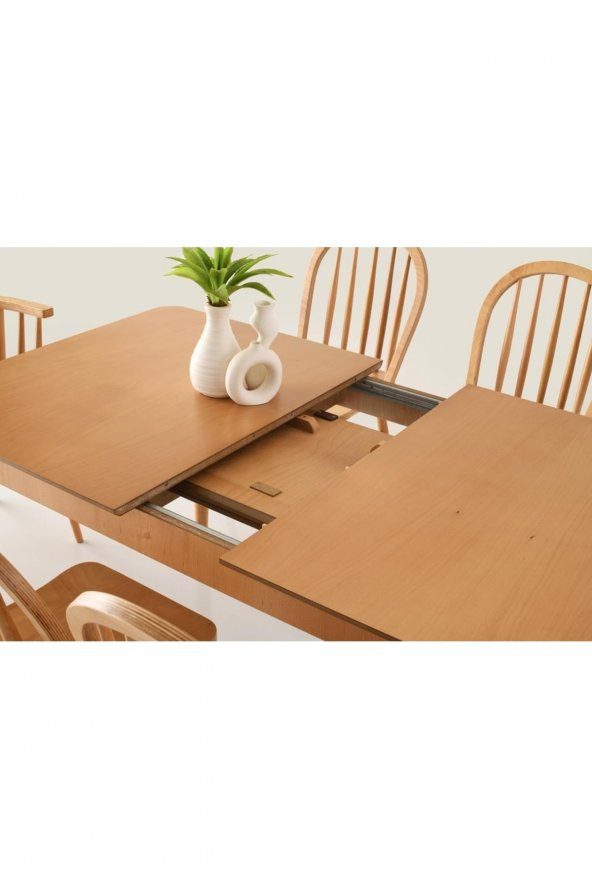 Erezoğulları Mobilya Zeta Amerikan Ağaç Açılır Yemek Masa Sandalye Takımı 90x140 - 3