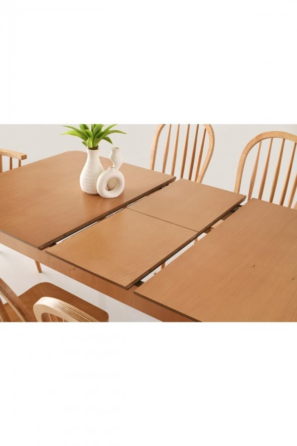 Erezoğulları Mobilya Zeta Amerikan Ağaç Açılır Yemek Masa Sandalye Takımı 90x140 - 4