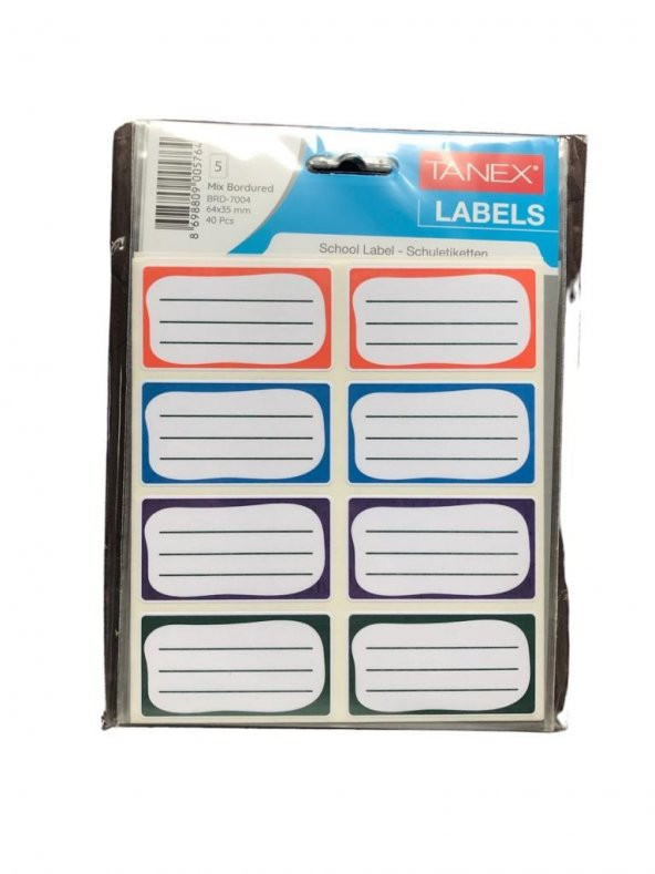 Tanex okul etiketi Mix bordürlü – (64*35 mm 40 adet)