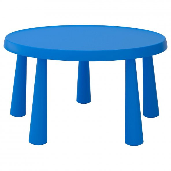 Çocuk Oyun Masası,Yuvarlak Mavi Renk MeridyenDukkan 85 cm İç-Dış Mekan Kullanımı Çocuk Masası