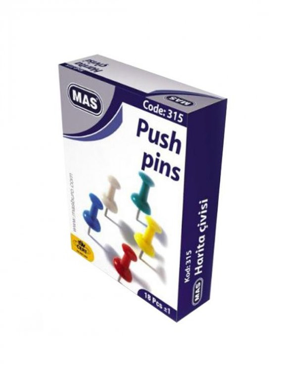 Mas Renkli Harita Çivisi 315