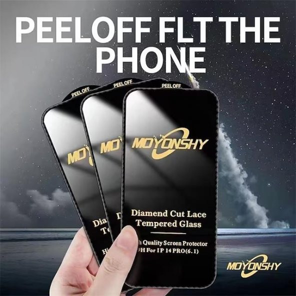 İphone14 pro max 3D Elmas Kesim  Diamont Cam Ekran Koruyucu ürün görseli