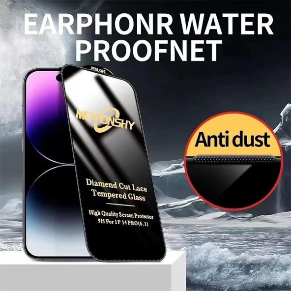 İphone14 pro max 3D Elmas Kesim  Diamont Cam Ekran Koruyucu - Resim 2