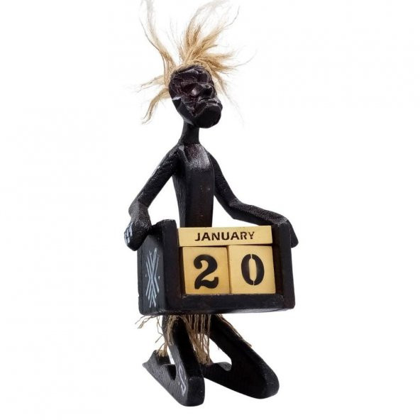 Ahşap Primitif Aborjin Takvim El Yapımı ürün görseli