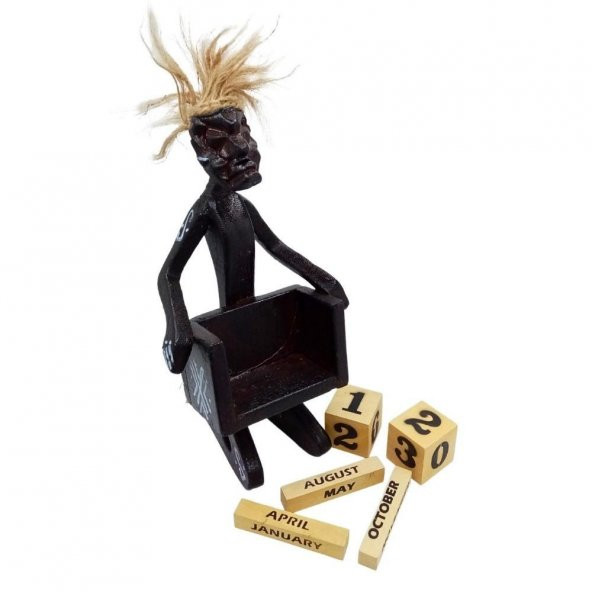 Ahşap Primitif Aborjin Takvim El Yapımı - Resim 3