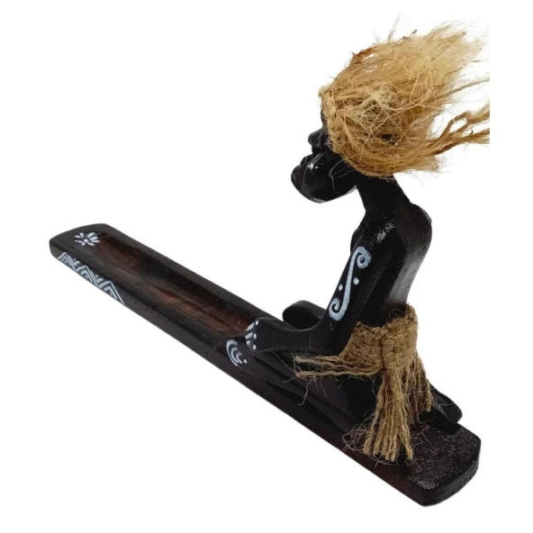 Ahşap Primitif Aborjin Tütsülük Meditasyon El Yapımı - Resim 4