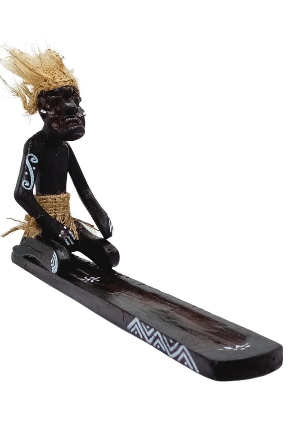 Ahşap Primitif Aborjin Tütsülük Meditasyon El Yapımı - Resim 6