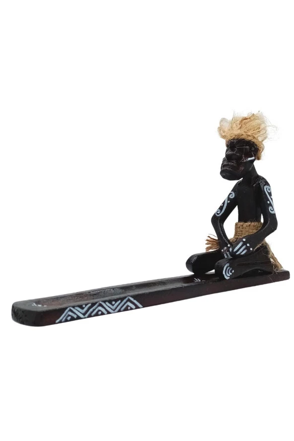 Ahşap Primitif Aborjin Tütsülük Meditasyon El Yapımı - Resim 7