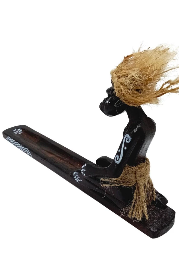 Ahşap Primitif Aborjin Tütsülük Meditasyon El Yapımı - Resim 9