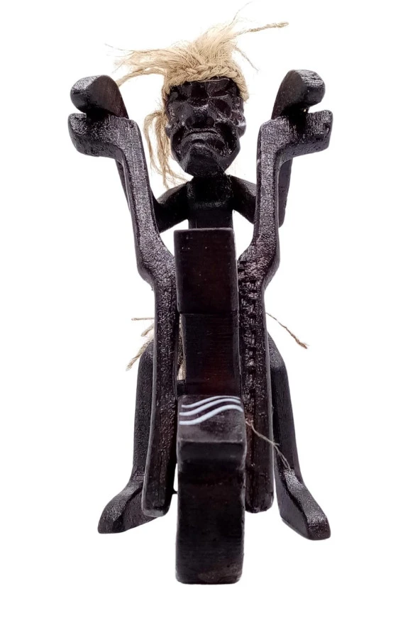 Ahşap Primitif Aborjin Motorcu El Yapımı - Resim 8