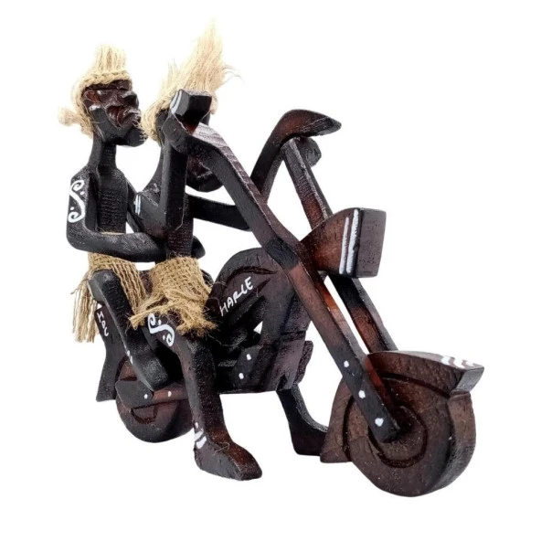 Ahşap Primitif Aborjin İkili Motorcu El Yapımı ürün görseli