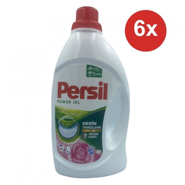 Persil Power Jel Çamaşır Deterjanı Gülün Büyüsü 6x1690 ml (156 Yıkama)