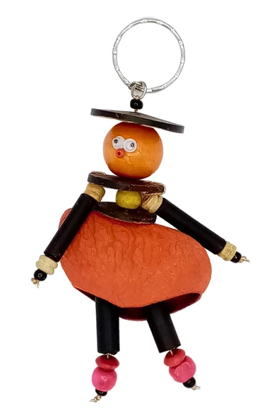 Mangis Anahtarlik Yerli Kadın Figürü Turuncu - Resim 4