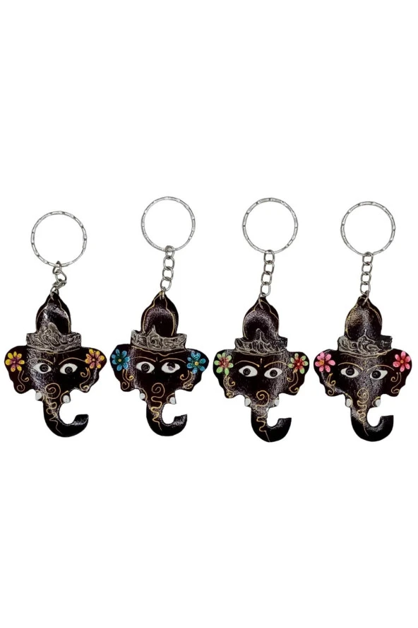 Hindistan Cevizi Fil Kafası Anahtarlık Dörtlü Hediyelik Paket - Resim 4