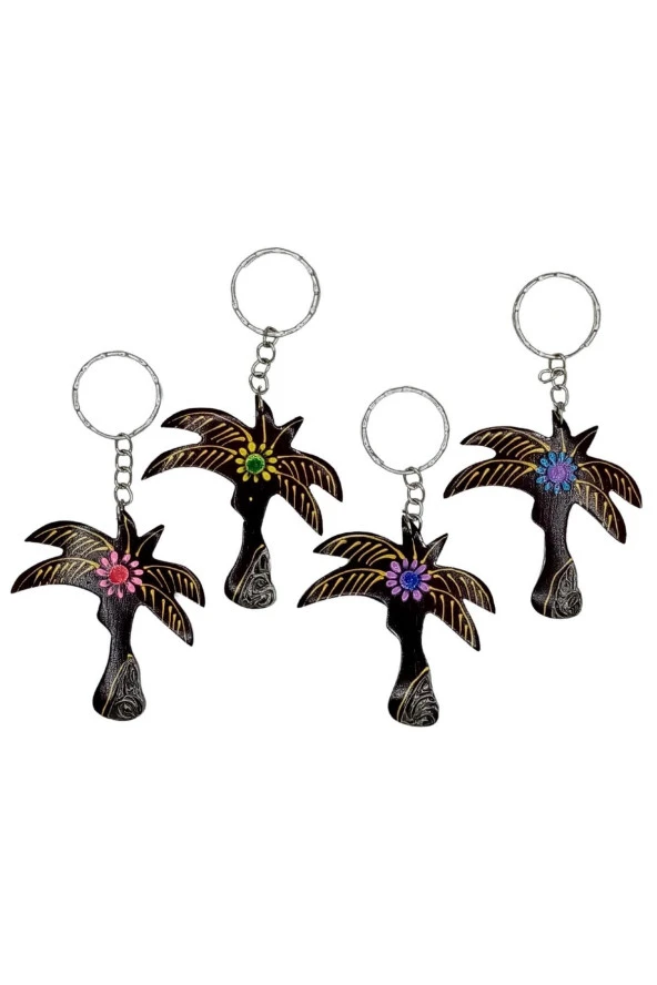 Hindistan Cevizi Palmiye Anahtarlık Dörtlü Hediyelik Paket - Resim 4