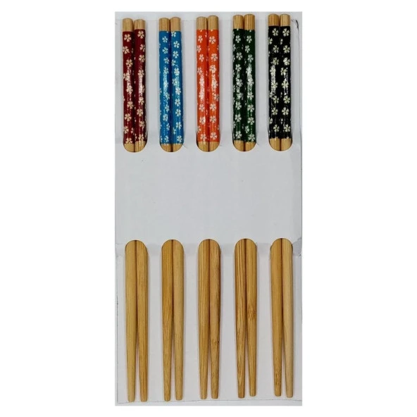 Çin Bambu Chopsticks Desenli 5 Adet