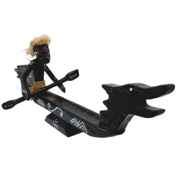 Ahşap Primitif Aborjin Dragon Ejderha Tütsülük El Yapımı - Resim 3