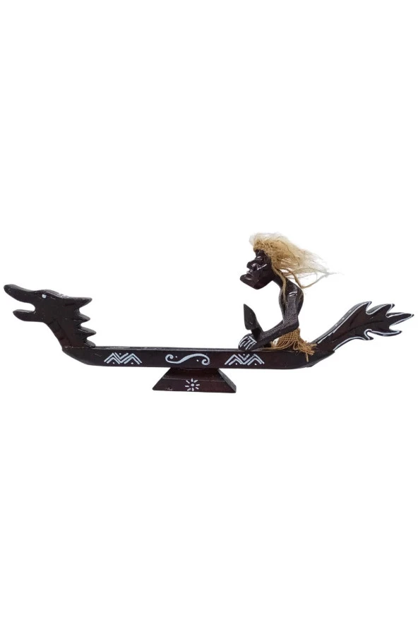 Ahşap Primitif Aborjin Dragon Ejderha Tütsülük El Yapımı - Resim 7