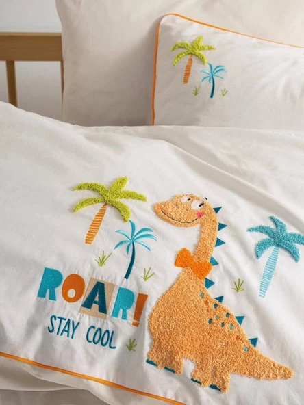 Cotton Box Pucnh Nakışlı Bebek Nevresim Takımı Kiddo Krem - 2