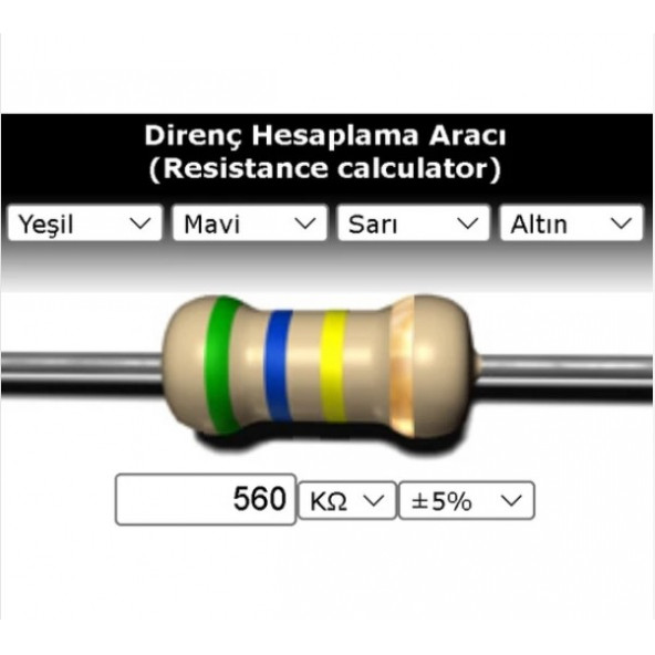 OEM 560 Kr (Kiloohm) Direnç 2 Watt (5 Adet)