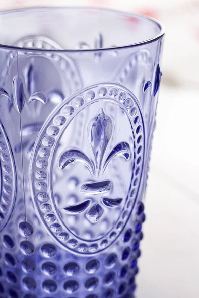 Akrilik Mavi 6lı Kısa Bardak & Su Meşrubat Kahve Yanı Bardağı 400 ml ( Cam Değildir ) - 3