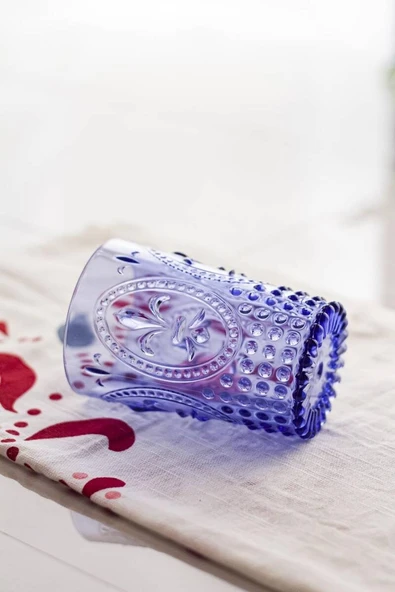 Akrilik Mavi 6lı Kısa Bardak & Su Meşrubat Kahve Yanı Bardağı 400 ml ( Cam Değildir ) - 2