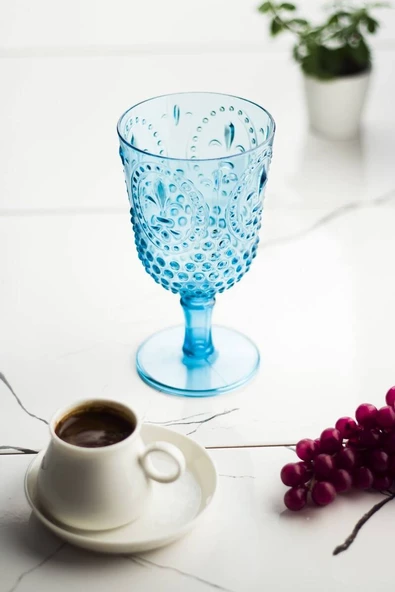 Akrilik Aquamarin Tekli Kadeh & Su Meşrubat Kahve Yanı Bardağı 450 ml ( Cam Değildir ) - 2