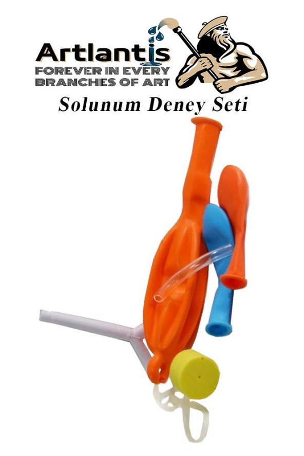 Solunum Deney Seti 7 Parça 1 Paket Akciğer Model Seti Y Boru Tıpa Balon Okul Sınıf Deney Seti - 2