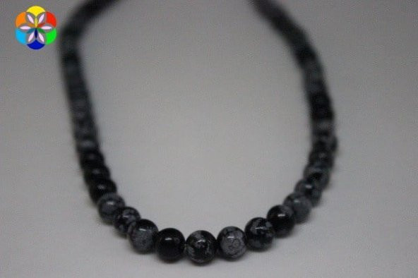 Kar Tanesi Obsidyen Taşı 6mm/adet - Resim 2