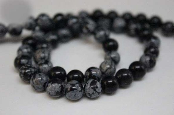 Kar Tanesi Obsidyen Taşı 6mm/adet - Resim 5