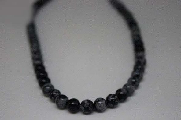 Kar Tanesi Obsidyen Taşı 6mm/adet - Resim 6