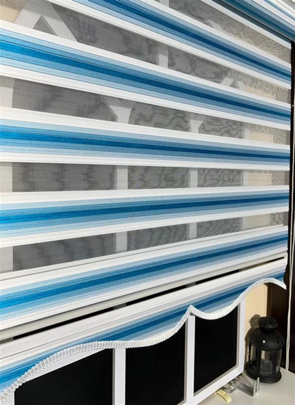 Zebra Stor Plise Renk Geçişli Turkuaz Mavi ST 051  Turkuaz 100 x 200 - 3