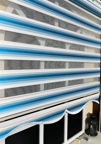 Zebra Stor Plise Renk Geçişli Turkuaz Mavi ST 051  Turkuaz 100 x 200