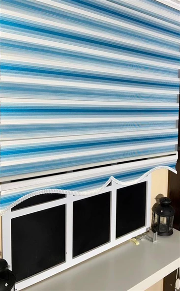 Zebra Stor Plise Renk Geçişli Turkuaz Mavi ST 051  Turkuaz 100 x 200 - 4