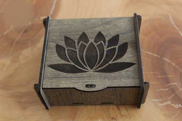 Değerli Taş - Pandül & Takı Saklama Kutusu Orta Boy Lotus Çiçeği