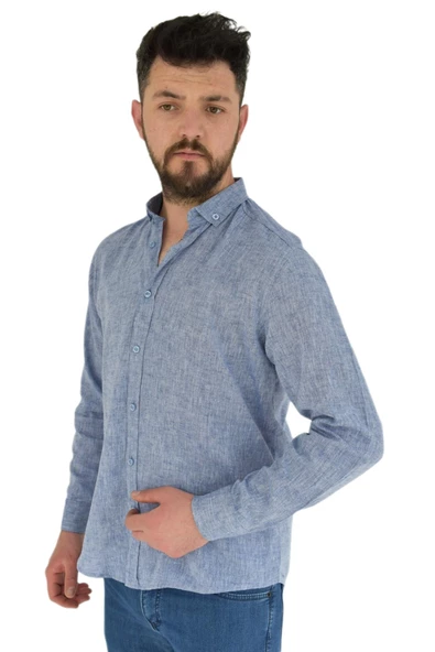 Erkek Spor Gömlek Silim Fit 9843 BGL-ST02726 - Resim 9