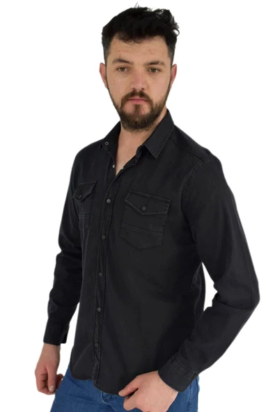 Erkek Spor Gömlek Silim Fit 9821 BGL-ST02720 - Resim 2