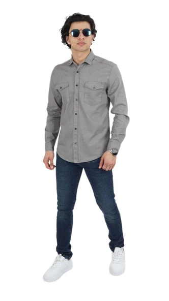 Erkek Spor Gömlek Silim Fit 9821 BGL-ST02720 - Resim 10