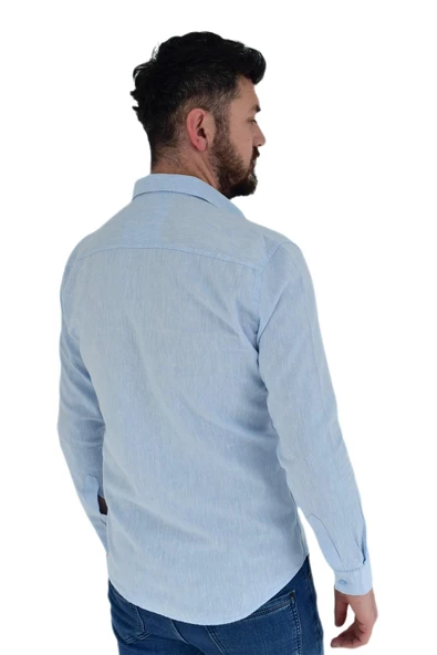 Erkek Spor Gömlek Silim Fit 9843 BGL-ST02726 - Resim 11