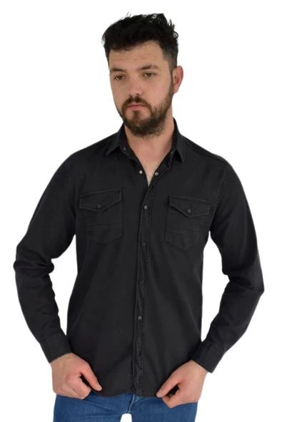 Erkek Spor Gömlek Silim Fit 9821 BGL-ST02720 - Resim 8