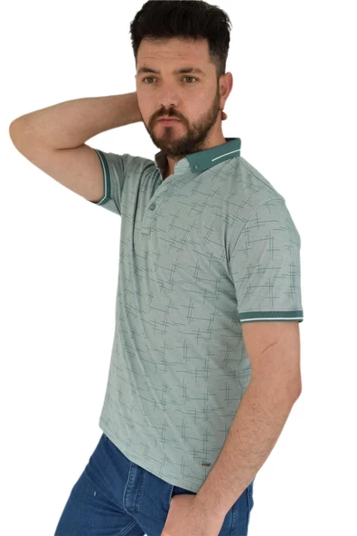 Erkek Polo Yaka Tişört R4130 BGL-ST02782 - Resim 6