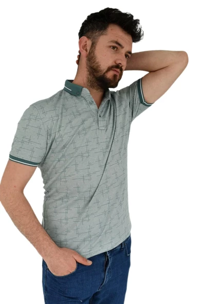 Erkek Polo Yaka Tişört R4130 BGL-ST02782 - Resim 12