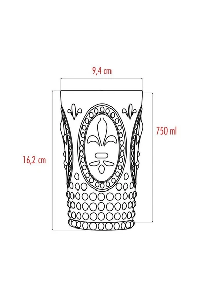 Akrilik Mavi Tekli Uzun Bardak & Su Meşrubat Bardağı 750 ml ( Büyük Boy & Cam Değildir ) - 4