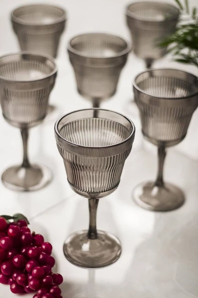 Akrilik Füme Tekli Kadeh & Su Meşrubat Kahve Yanı Bardağı 300 ml ( Cam Değildir ) - 3