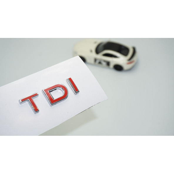 DK Tuning TDi 3 Kırmızı Bagaj Krom ABS Yazı Logo Volkswagen İle Uyumlu