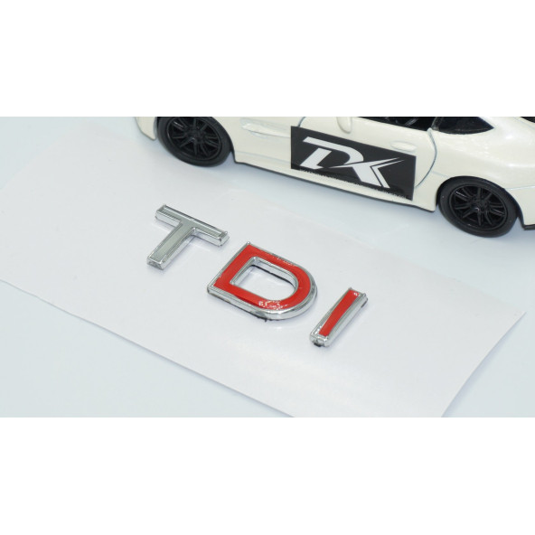 DK Tuning TDi Çift Kırmızı Bagaj Krom ABS Yazı Logo Volkswagen İle Uyumlu - 3